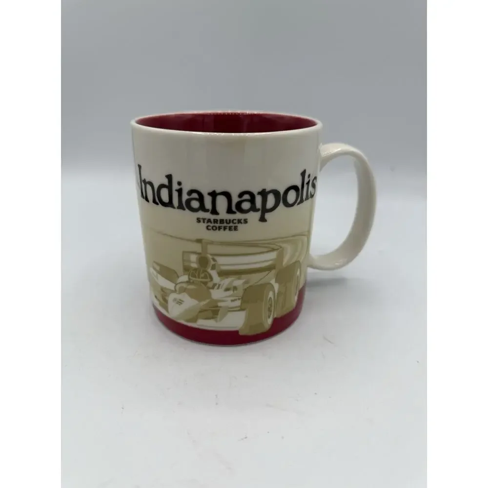 Starbucks Coffee Mug Indianapolis 16 oz Global City Series Red Interior Race Car